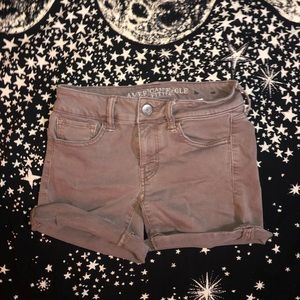 Brown jean shorts